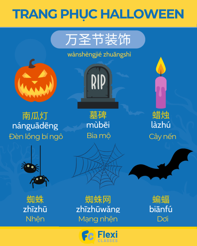 từ vựng về halloween trong tiếng trung