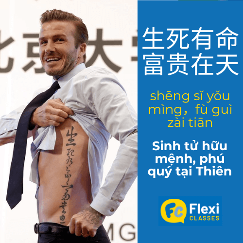 Từ vựng tiếng Trung chủ đề bóng đá. David Beckham và hình xăm tiếng Trung