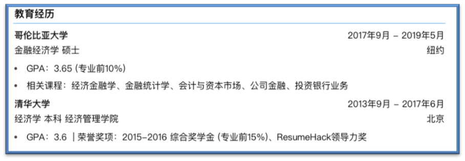 Mục Học vấn trong CV tiếng Trung