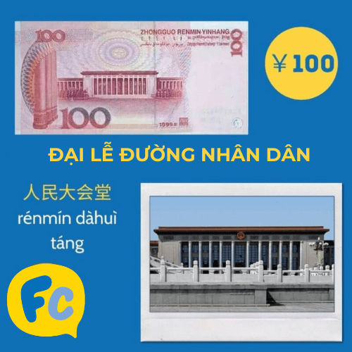 Đại lễ đường Nhân dân trên tờ 100 Nhân dân tệ