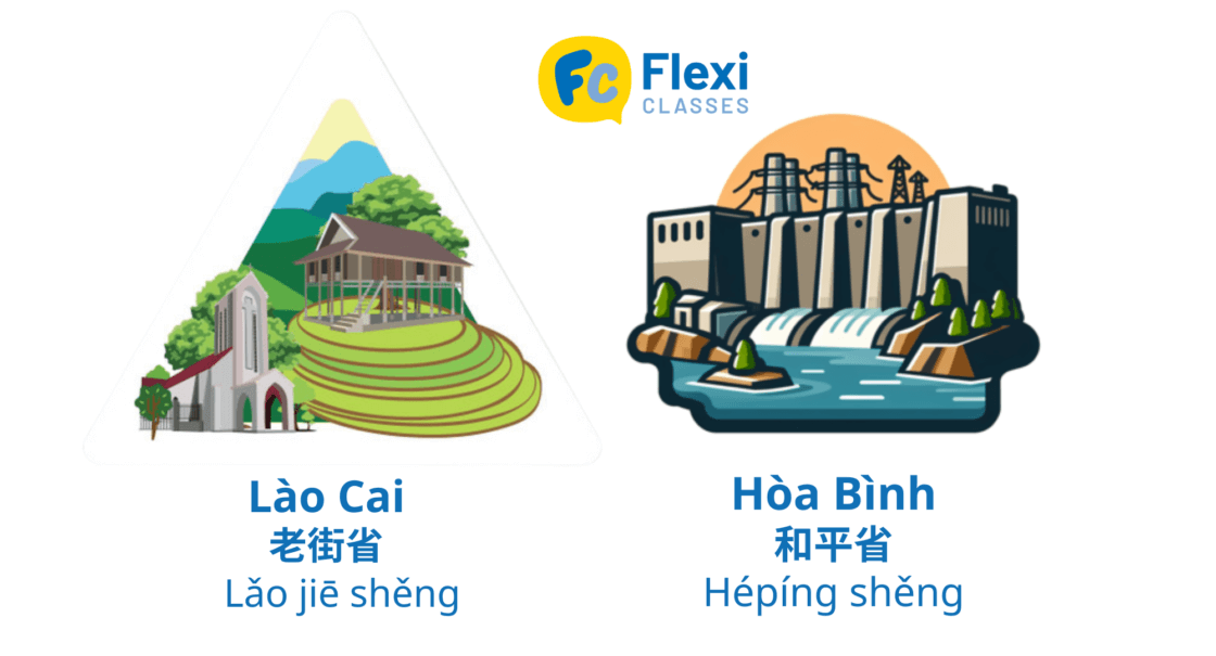 Lào Cai tiếng Trung. Hòa Bình tiếng Trung