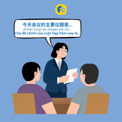 Mẫu câu giao tiếp tiếng Trung trong cuộc họp văn phòng