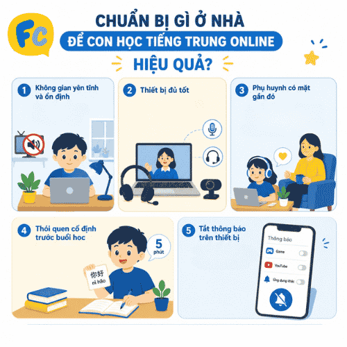 Những điều kiện để có một buổi học tiếng Trung online cho trẻ em tốt