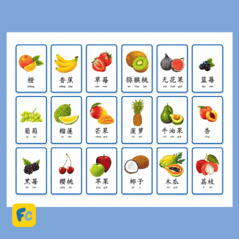 flashcards học từ vựng tiếng trung dễ nhớ cho trẻ em