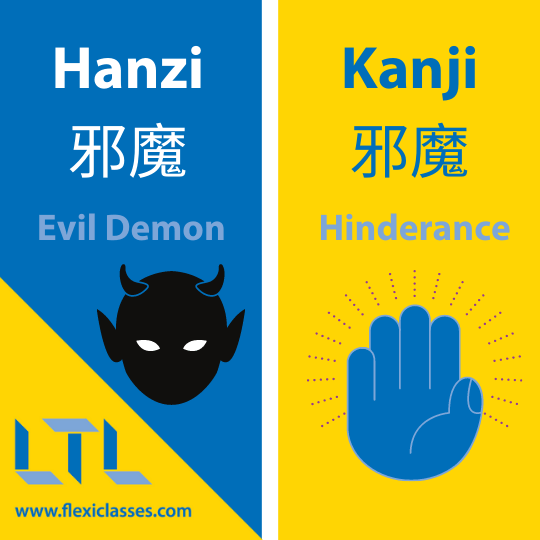 Chinese Hanzi vs Japanese Kanji