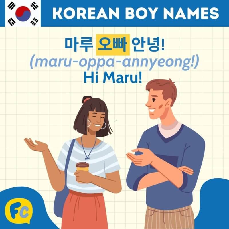 Korean Boy Names - using oppa