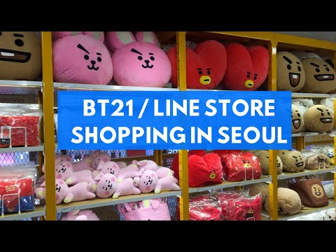 Shopping for BT21 @ LINE Friends Store in Myeongdong, Seoul, Korea