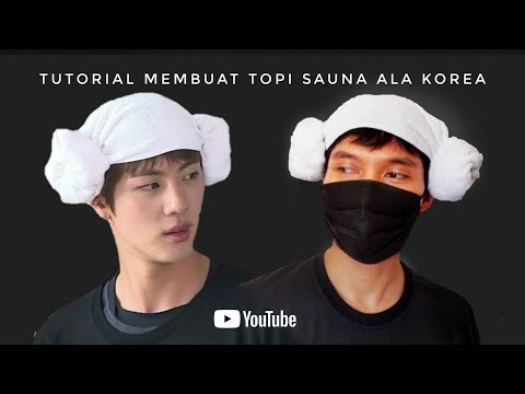 how to make a korean sauna hat using towel | towel folding