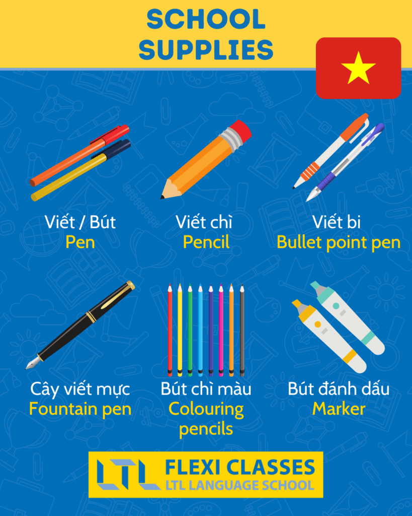 School Supplies in Vietnamese