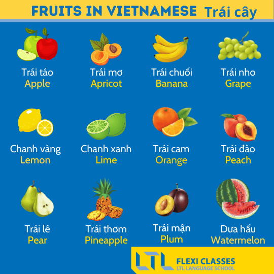 Fruits in Vietnamese