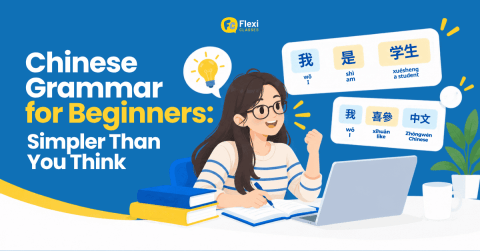 Mandarin Chinese learner building confidence with grammar basics