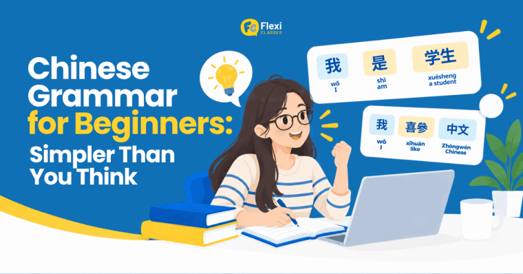 Mandarin Chinese learner building confidence with grammar basics