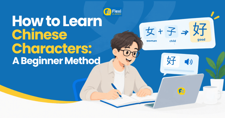 Mandarin Chinese learner using component-based mnemonic methods to study characters