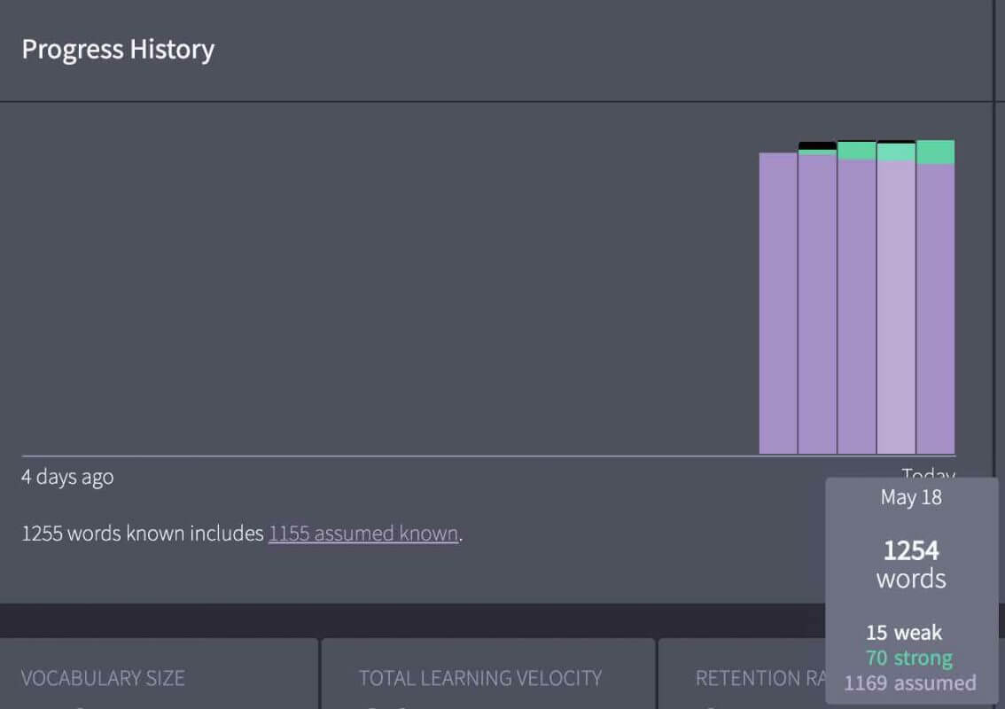 Hack Chinese - Daily Progress